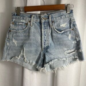 Agolde Parker Blue Jean‎ Cutoff Denim Button Fly Shorts Size 24 EUC! 0452